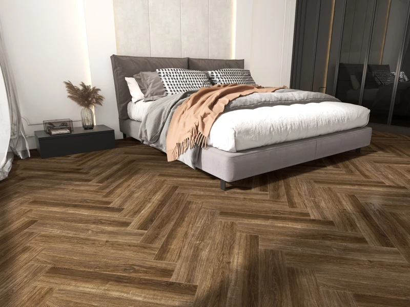 Bedroom LVT Flooring Cherevon Style